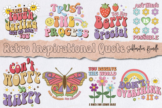 Retro Inspirational Quote PNG Bundle Sublimation Jagonath Roy 