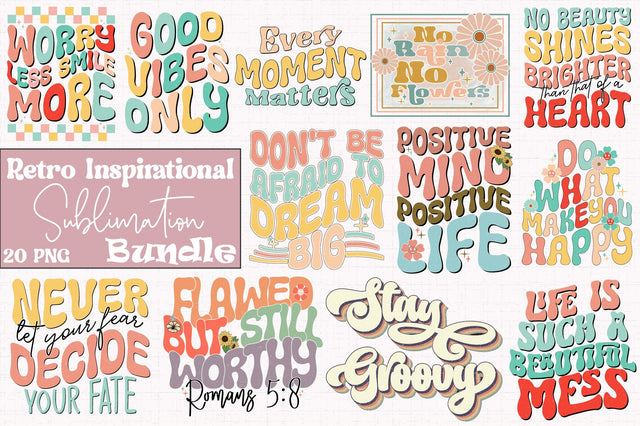 Retro Inspirational Sublimation Bundle Sublimation Creativeart88 
