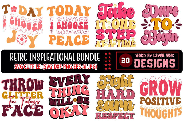 Retro Inspirational SVG Bundle, motivational, self love, inspirational, bundle, inspirational svg, motivational svg, svg bundle, motivational quotes, inspirational quotes, inspirational quote, self love svg, motivational quote, SVG Blessedprint 