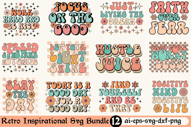Retro Inspirational Svg Bundle SVG SVGista 