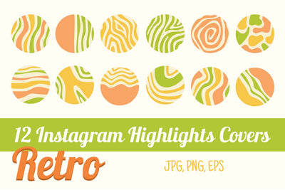 Retro Instagram Highlights Covers Sublimation Rin Green 