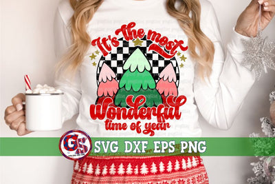 Retro It's the Most Wonderful Time of Year SVG DXF EPS PNG SVG Greedy Stitches 