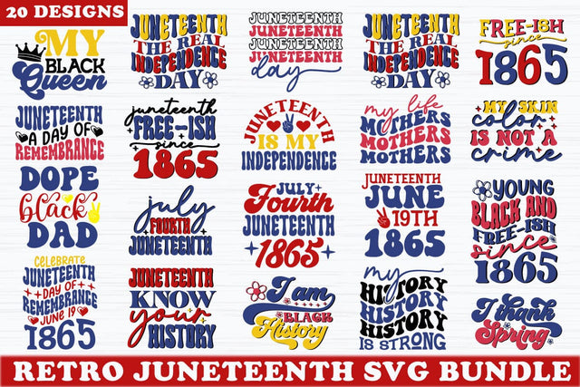 Retro Juneteenth SVG BUndle SVG akazaddesign 