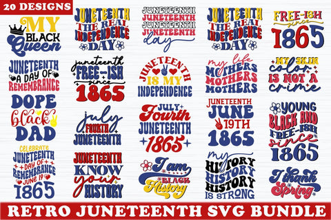 Retro Juneteenth SVG BUndle SVG akazaddesign 