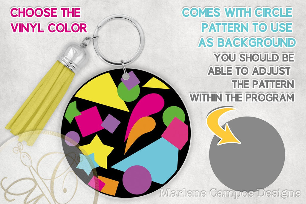 Retro Keychain Pattern SVG Bundle /SVG, DXF, PNG/ 80's/ 90's - So Fontsy