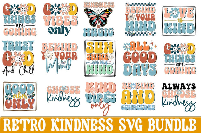 Retro Kindness SVG Bundle SVG CraftingStudio 