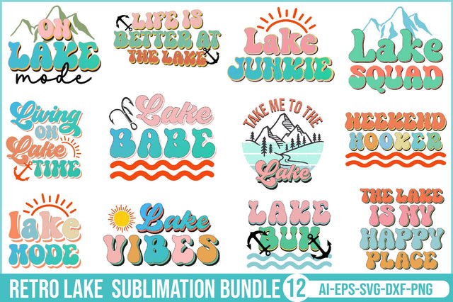 Retro Lake Sublimation Bundle SVG SVGista 