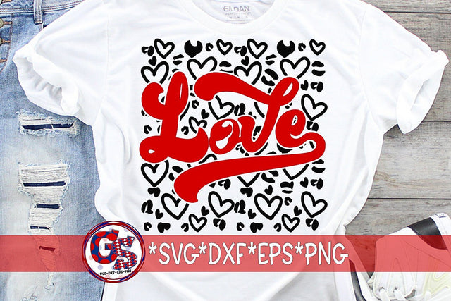 Retro Leopard Love SVG DXF EPS PNG-Valentine's Day SVG SVG Greedy Stitches 