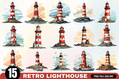 Retro Lighthouse Watercolor Sublimation Sublimation Regulrcrative 