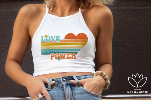 Retro Love Heart - Love Power - SVG Graphic Design Sublimation SVG Karma Genie Graphics 
