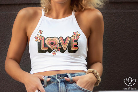 Retro Love Png - 1970s Vintage Graphic Design Sublimation Sublimation Karma Genie Graphics 