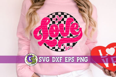 Retro Love SVG DXF EPS PNG | Valentine's Day SVG SVG Greedy Stitches 