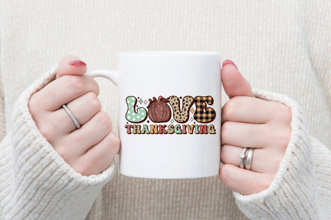 Retro Love Thanksgiving PNG Sublimation Design Sublimation CraftLabSVG 