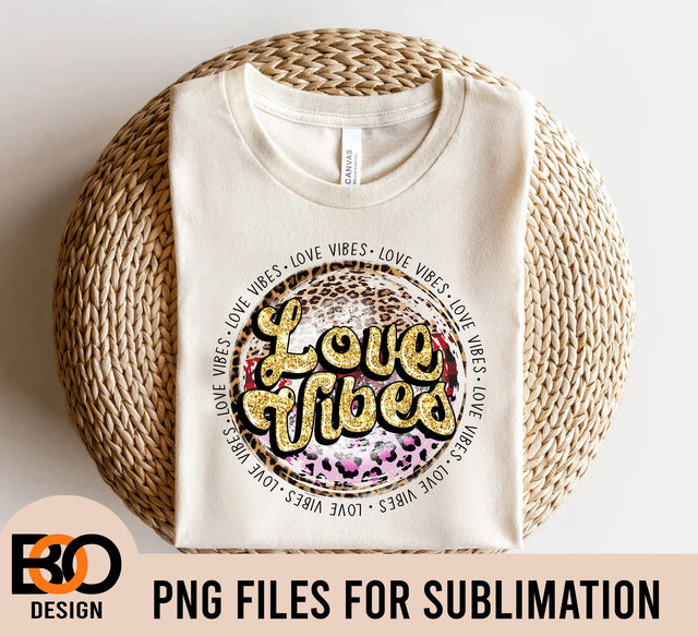 Retro Love Vibes Png, Sublimation Designs Downloads, Valentine's Png, Png Files For Sublimation Or Print, Digital Download, Cheetah Png Sublimation BOO-design 