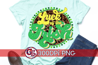 Retro Luck of the Irish PNG for Sublimation-St. Patrick's Day Sublimation Greedy Stitches 