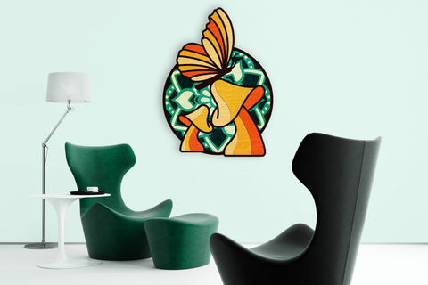 Retro Magical Mushrooms and Butterfly SVG Angel on Empire 