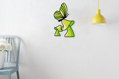 Retro Magical Mushrooms and Butterfly SVG Angel on Empire 