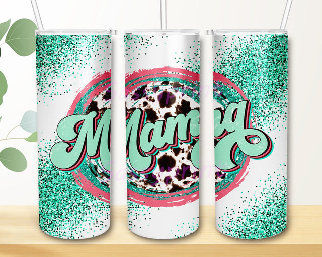 Retro Mama 20oz Skinny Tumbler Png, Leopard Glitter Mama Tumbler, Mothers Day Gift For Mama, Funny Mama Tumbler Sublimation Design, Mama Design Sublimation sassyprint 