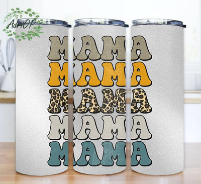 Retro Mama 20oz Skinny Tumbler Png, Mama Leopard Tumbler, Mothers Day Gift For Mama, Mama Digital Design, Leopard Sublimation Design Sublimation AdriOP 
