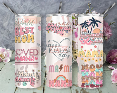 Retro Mama 20oz Sublimation Tumbler Designs, Mama 20 oz Tumbler Wrap Floral Mother's Day Sublimation Design Sublimation DesignSVG 