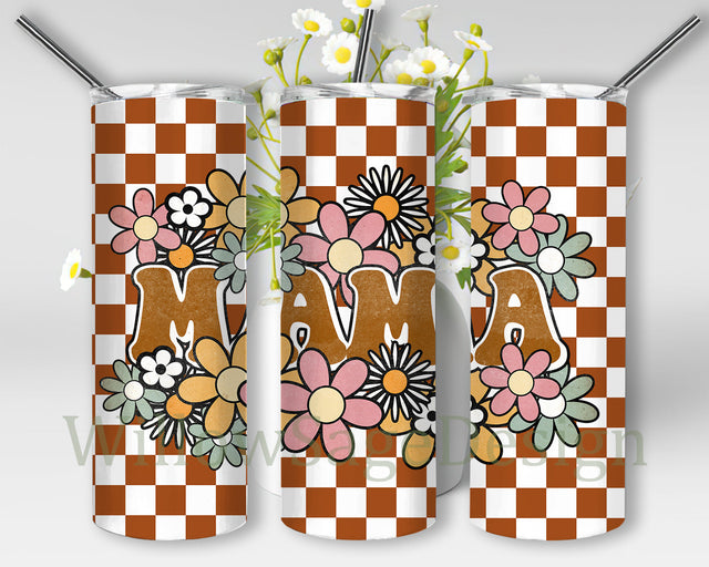Retro Mama 20oz Tumbler Design, Retro Flower Tumbler Png, Mama Tumbler Template, Mother's Day Gift, Mama Sublimation Designs, Digital Download Sublimation WillowSageDesign 