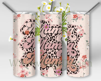 Retro Mama 20oz Tumbler Template, Mama Leopard Tumbler Png, Retro Floral Tumbler Wrap, Mama Tumbler Design, Mother's Day Gift, Digital Download Sublimation WillowSageDesign 