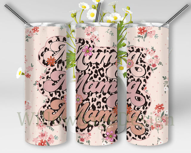 Retro Mama 20oz Tumbler Template, Mama Leopard Tumbler Png, Retro Floral Tumbler Wrap, Mama Tumbler Design, Mother's Day Gift, Digital Download Sublimation WillowSageDesign 