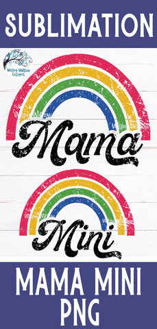 Retro Mama and Mini PNG Sublimation Sublimation Wispy Willow Designs 