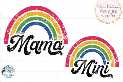 Retro Mama and Mini PNG Sublimation Sublimation Wispy Willow Designs 