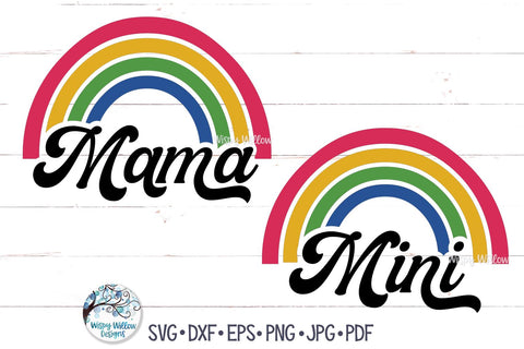 Retro Mama and Mini SVG SVG Wispy Willow Designs 