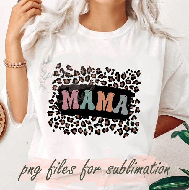 Retro Mama Bundle Png, Retro Mom Png, Mom Life Png, Leopard Mama Png, Mother's Day Png, Gift for Mom Png, Retro Mama Leopard Png For File Shirt Sublimation PrintingLife 