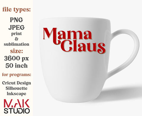 Retro mama claus png, Mama claus png, Mama claus sublimation, Christmas png, Christmas clipart Sublimation MAKStudion 