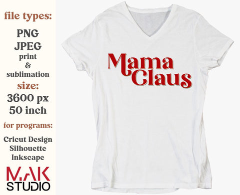 Retro mama claus png, Mama claus png, Mama claus sublimation, Christmas png, Christmas clipart Sublimation MAKStudion 