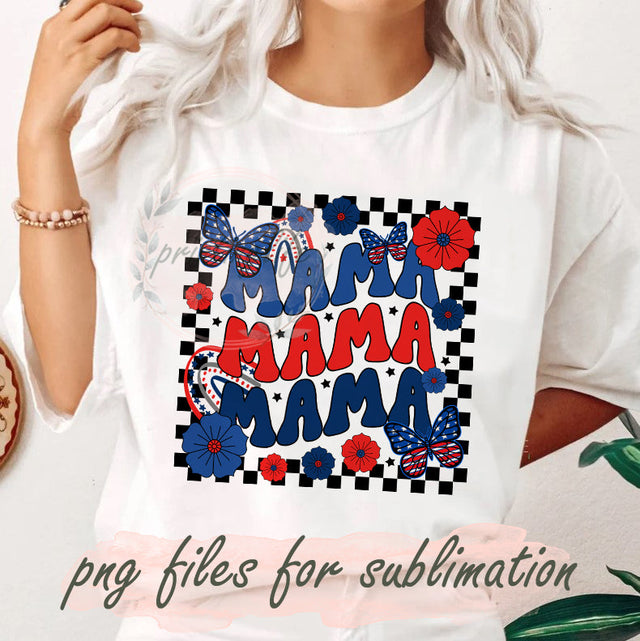 Retro Mama Design Png, Mama Patriotic Sublimation Png, Butterfly American Flag Png, Mother's Day Png, Independence Day, 4th Of July Png, Instant Download Sublimation PrintingLife 