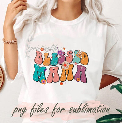 Retro Mama Png, Blessed Mama Png, Blessed Mom Sublimation Design, Flower Blessed Mom Png, Western Mom Tumbler Png Sublimation PrintingLife 