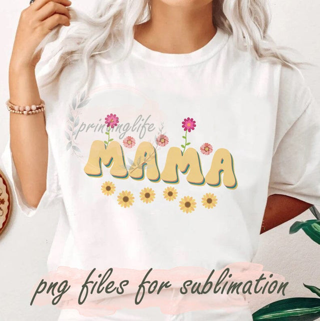 Retro Mama Png, Mama Flowers Png, Boho Mama Png, Mom Life Png, Retro Mama Design, Mama Floral, Mother's Day Png Sublimation PrintingLife 