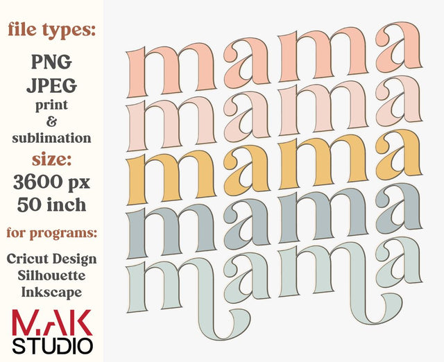 Retro mama png, Retro mama sublimation, Mama boho png, Mama boho jpeg, Mom sublimation png, Mama clipart Sublimation MAKStudion 