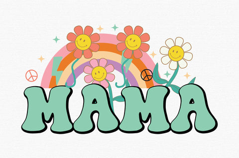 Retro Mama Rainbow PNG Sublimation SVG designartist 