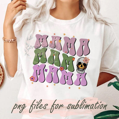 Retro Mama Skull Png, Boho Mama Png, Mom Life Png, Retro Mama Design, Mama Skull Sublimation Design, Mom Designs, Skull Png Sublimation PrintingLife 