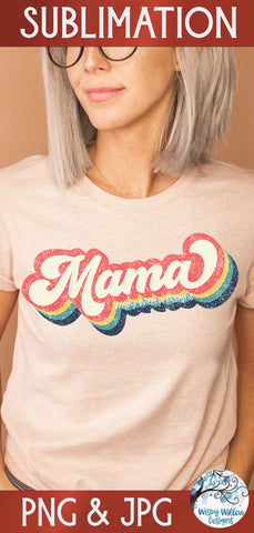 Retro Mama Sublimation PNG Sublimation Wispy Willow Designs 