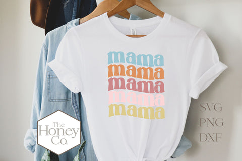 Retro Mama SVG PNG DXF Hand Lettered Cut File Bundle SVG The Honey Company 