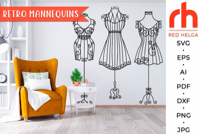 Retro Mannequins SVG - Tailors Dummy Cut File SVG RedHelgaArt 