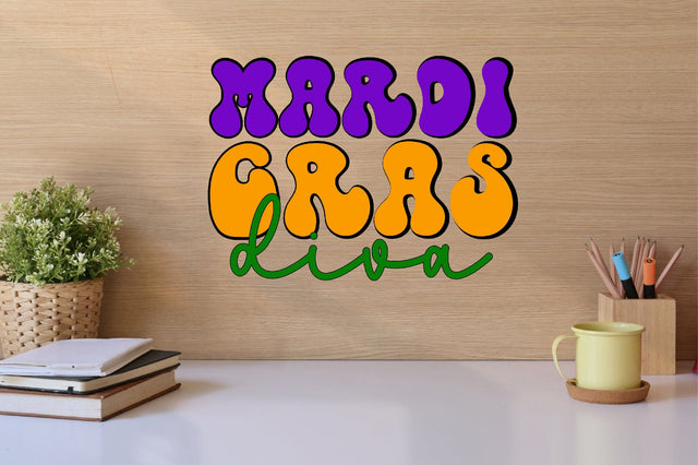 Retro Mardi gras diva svg Sublimation SVGista 