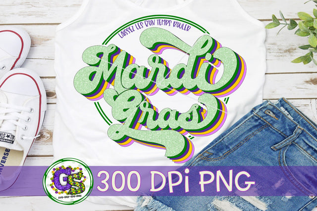 Retro Mardi Gras PNG for Sublimation Sublimation Greedy Stitches 