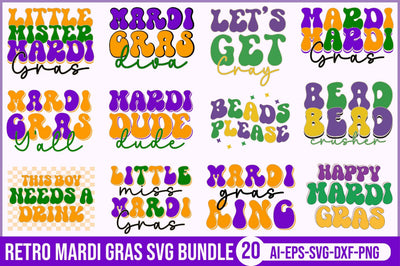 Retro Mardi Gras Svg Bundle SVG SVGista 