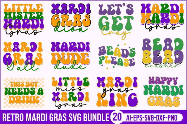 Retro Mardi Gras Svg Bundle SVG SVGista 