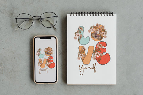 Retro Mental Health Flowers PNG Bundle Sublimation Jagonath Roy 