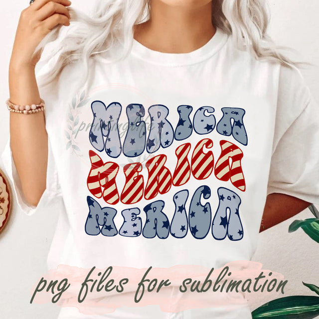 Retro Merica Stacking Design Png, Merica Stars and Sripes Png, 4th of July Png, Patriotic Sublimation Png, Merica Sublimation Design, Instant Download Sublimation PrintingLife 
