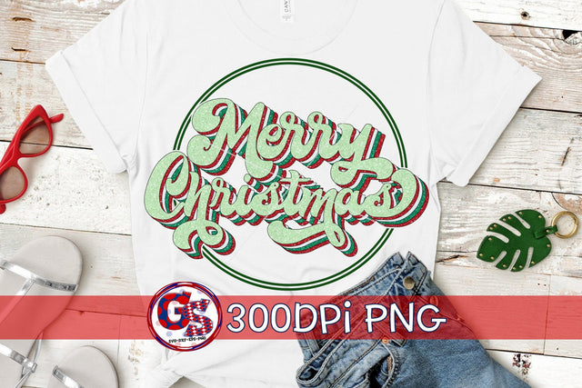Retro Merry Christmas PNG for Sublimation Sublimation Greedy Stitches 