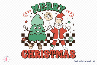 Retro Merry Christmas Sublimation Design Sublimation CraftLabSVG 